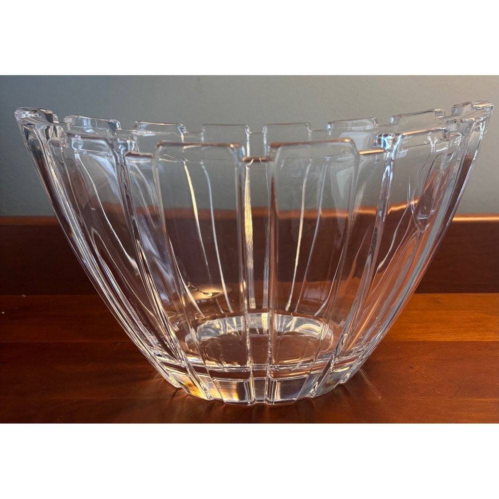 Marquis by Waterford Crystal Oval Centerpiece Bowl Glacier Pattern Germany 10in
